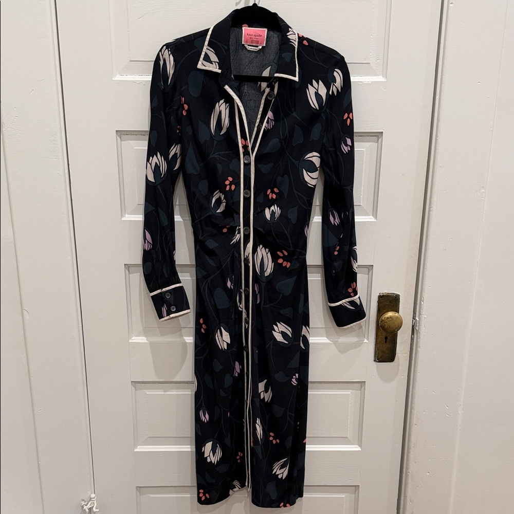 Kate Spade Black and Gray Floral Dress